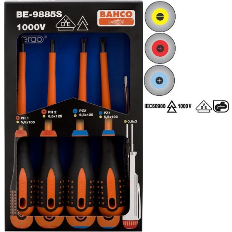 Наборы комбинированных отверток ERGO™ BAHCO BE-9885S